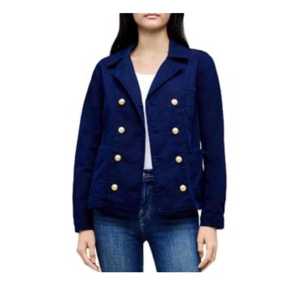 L’AGENCE Allison women’s navy double breasted denim jacket size small 0050